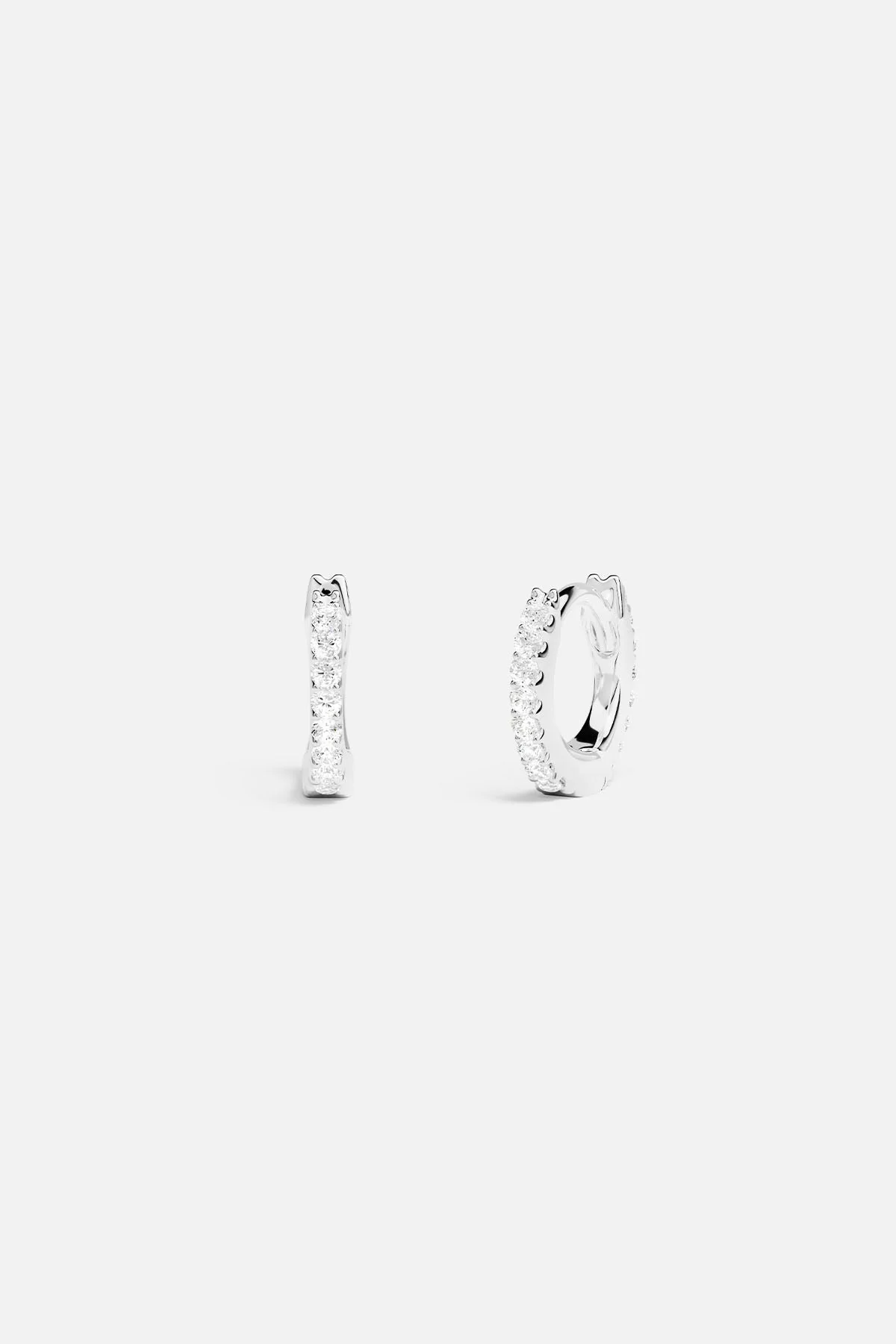 Small 6 mm Paved Hoop Earrings